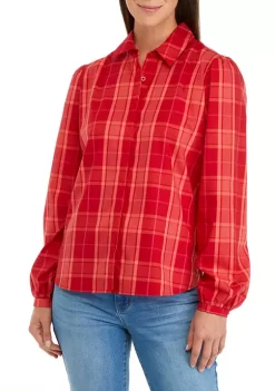 Wholesale 🔥 Biltmore® 👩 Women's Long Puff Sleeve Button Front 👕 Shirt 🔥 -Biltmore® Sales Store Belk 1021