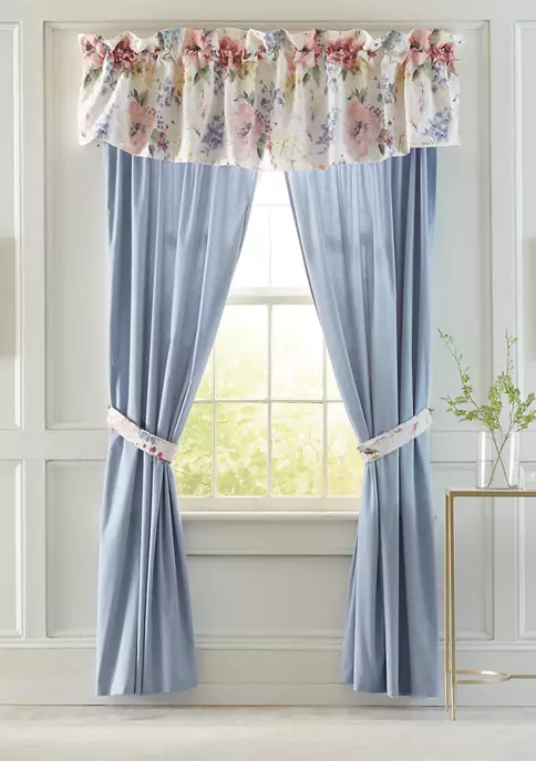 Budget 🤩 Biltmore® Floral Jubilee Drapery Pair with Tie Backs 🌟 4 Budget 🤩 Biltmore® Floral Jubilee Drapery Pair with Tie Backs 🌟 - Image 2