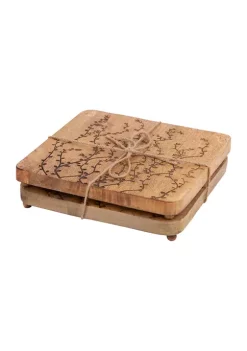 Promo 🤩 Biltmore® Etched Vine Mango Wood Trivets - Set of 2 😀 -Biltmore® Sales Store Belk 1228