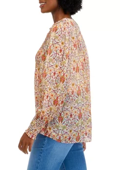 Hot Sale 🤩 Biltmore® 👩 Women's Long Sleeve Popover Blouse 😍 -Biltmore® Sales Store Belk 1308