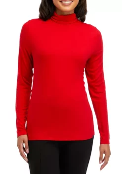 Flash Sale ⭐ Biltmore® 👩 Women's Long Sleeve Turtleneck Solid Top ⌛ -Biltmore® Sales Store Belk 242
