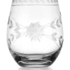 Discount 🥰 Biltmore® Spring Fleur Set of 4 Etched Stemless Wine Glasses 🧨