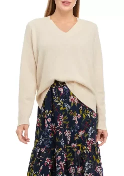 Buy 🧨 Biltmore® 👩 Women's Long Sleeve V-Neck Cashmere Sweater 🛒 -Biltmore® Sales Store Belk 354