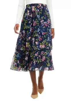 Flash Sale 😍 Biltmore® 👩 Women's Tiered Chiffon Midi 👗 Skirt 💯