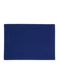 Deals 😉 Biltmore® Double Hemstitch Solid Navy Placemat 🔔