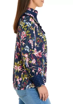 Coupon ❤️ Biltmore® 👩 Women's Long Sleeve Ruffle Yoke Blouse 👍 -Biltmore® Sales Store Belk 650