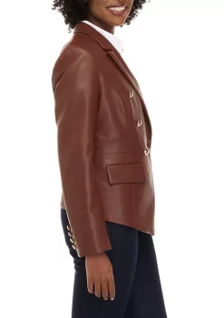 Discount 🤩 Biltmore® 👩 Women's Faux Leather Double Breasted Blazer 🤩 -Biltmore® Sales Store Belk 694