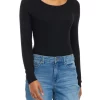 Cheapest ⌛ Biltmore® 👩 Women's Long Sleeve Ribbed Bodysuit 👏