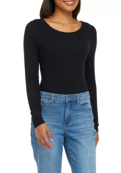 Cheapest ⌛ Biltmore® 👩 Women's Long Sleeve Ribbed Bodysuit 👏