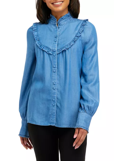 Top 10 👍 Biltmore® 👩 Women's Long Sleeve Ruffle Yoke Blouse 👏 3 Top 10 👍 Biltmore® 👩 Women's Long Sleeve Ruffle Yoke Blouse 👏