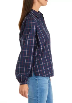 Best Pirce 🤩 Biltmore® 👩 Women's Long Sleeve Button Front Puff 👕 Shirt 🧨 -Biltmore® Sales Store Belk 789