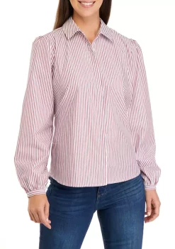 Best Pirce 🤩 Biltmore® 👩 Women's Long Sleeve Button Front Puff 👕 Shirt 🧨 -Biltmore® Sales Store Belk 792