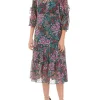 Brand new 🛒 Biltmore® 👩 Women's 3/4 Sleeve Ruffle Midi 👗 Dress 😉 -Biltmore® Sales Store Belk 829